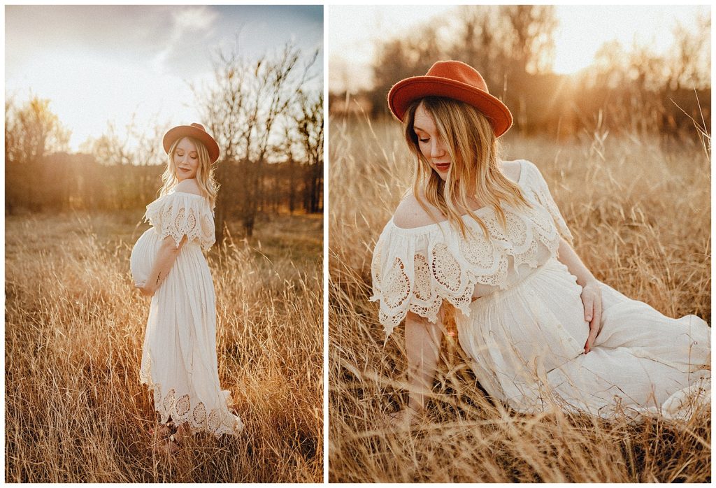 pregnant woman in white dress
