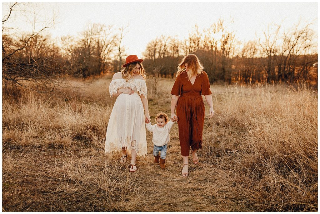 moms walking with son