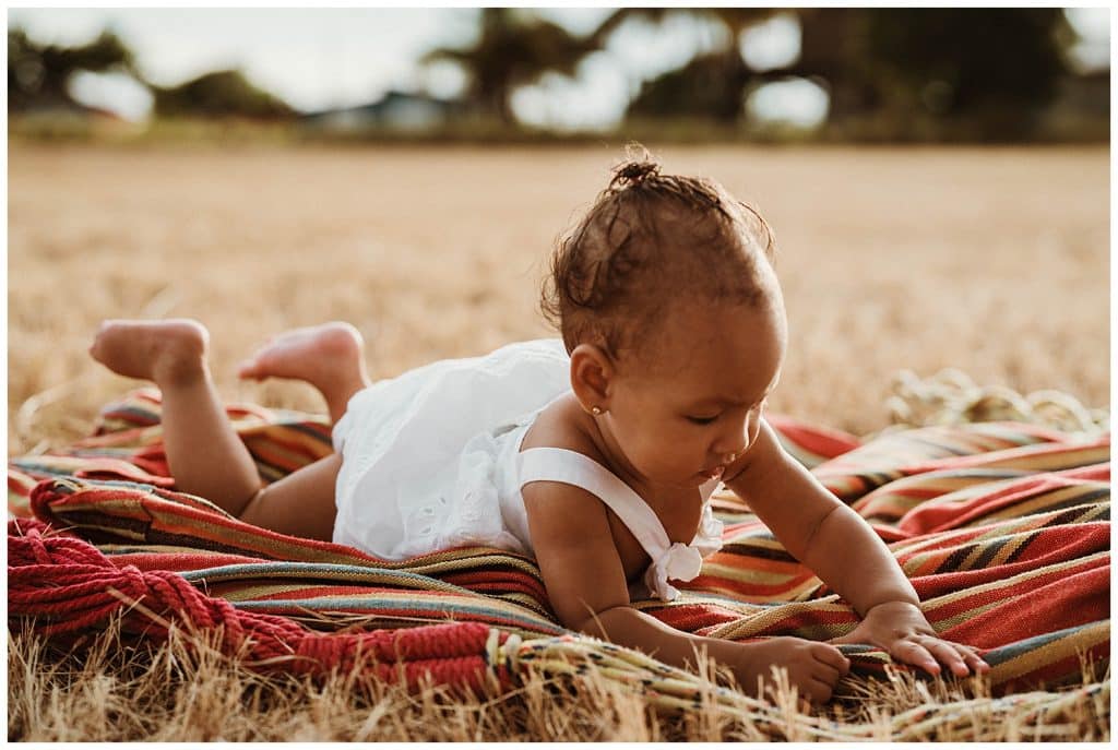 baby on blanket