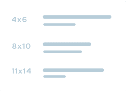 Packages illustration of size selections within a package