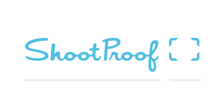 ShootProof wordmark example of the script combined with the crop in the logo
