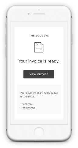 ShootProof email showing invoice is ready