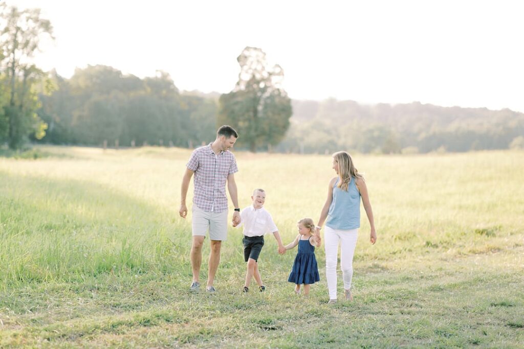 family walking