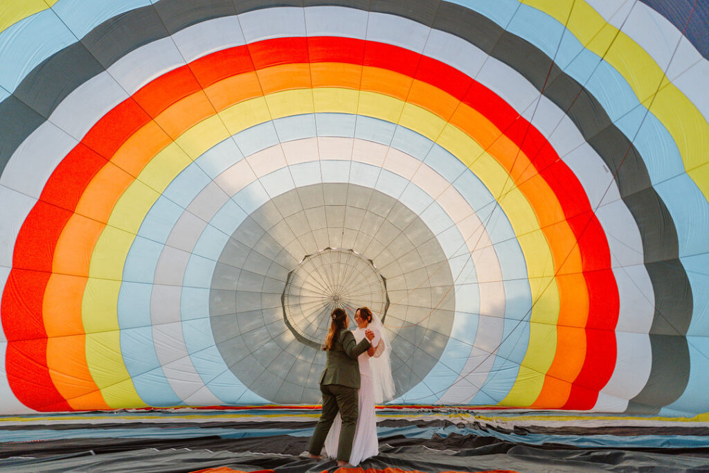 hot air ballon wedding same sex couple