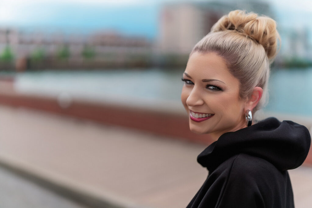 woman smiling
