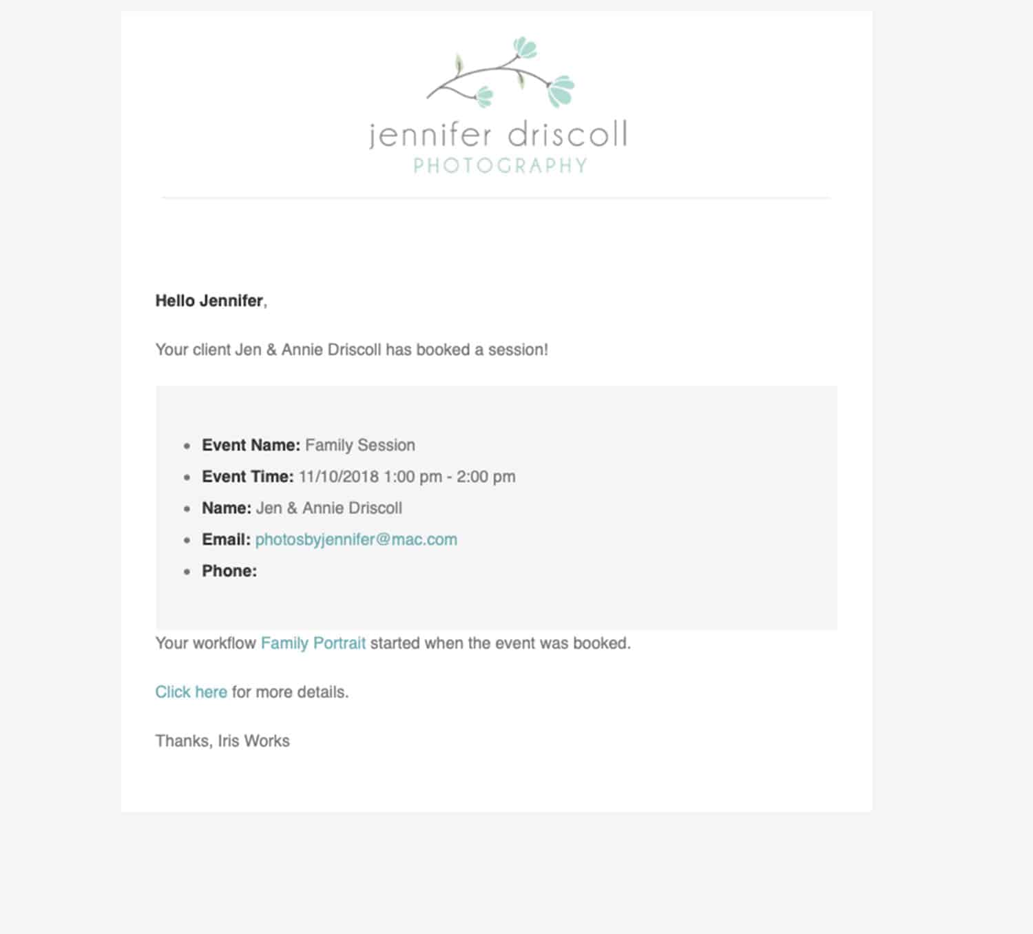 Book Clients Online with Iris Works studio management software!