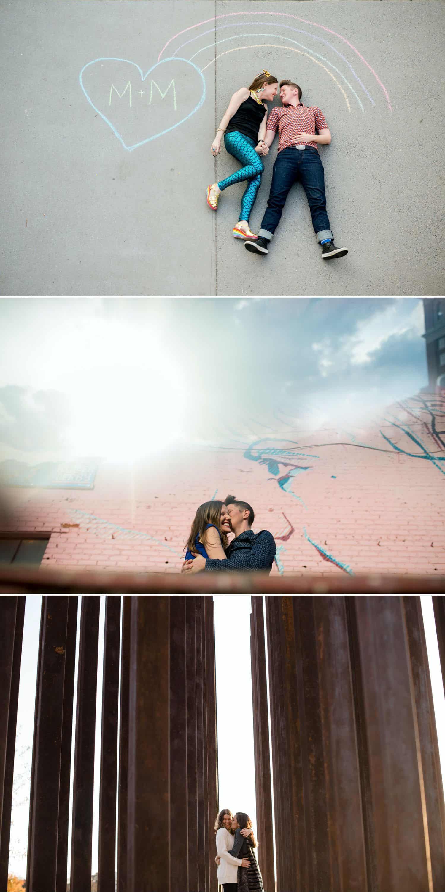 Change your camera angle to get a fresh perspective when photographing your engaged clients