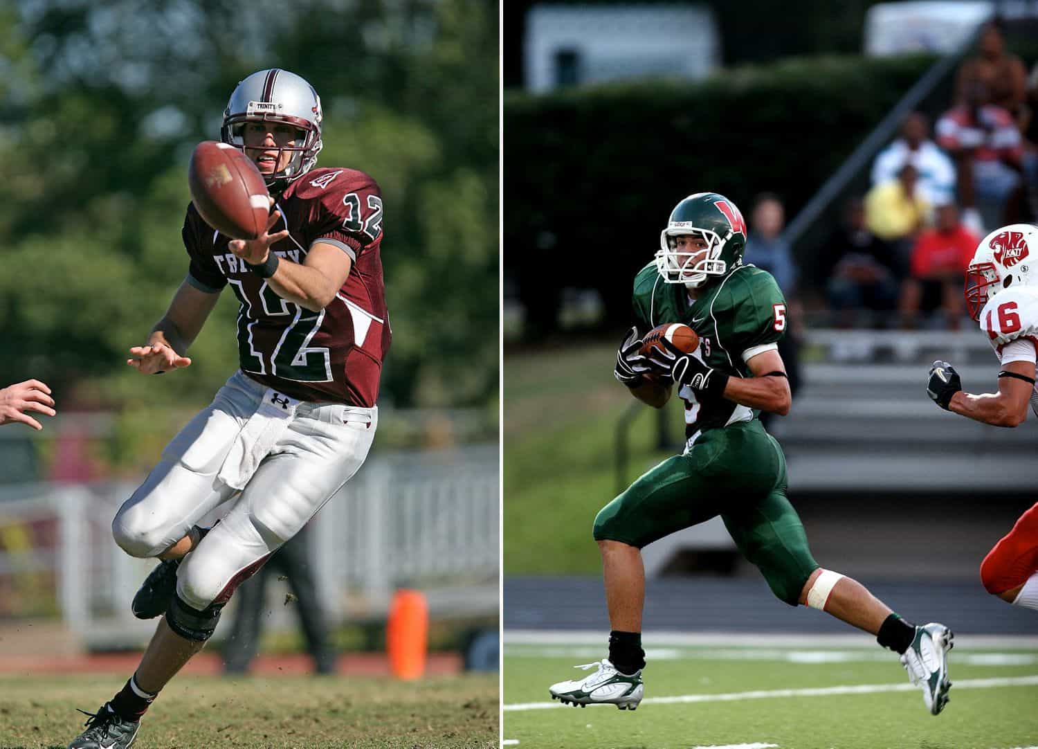 Young men playing american football