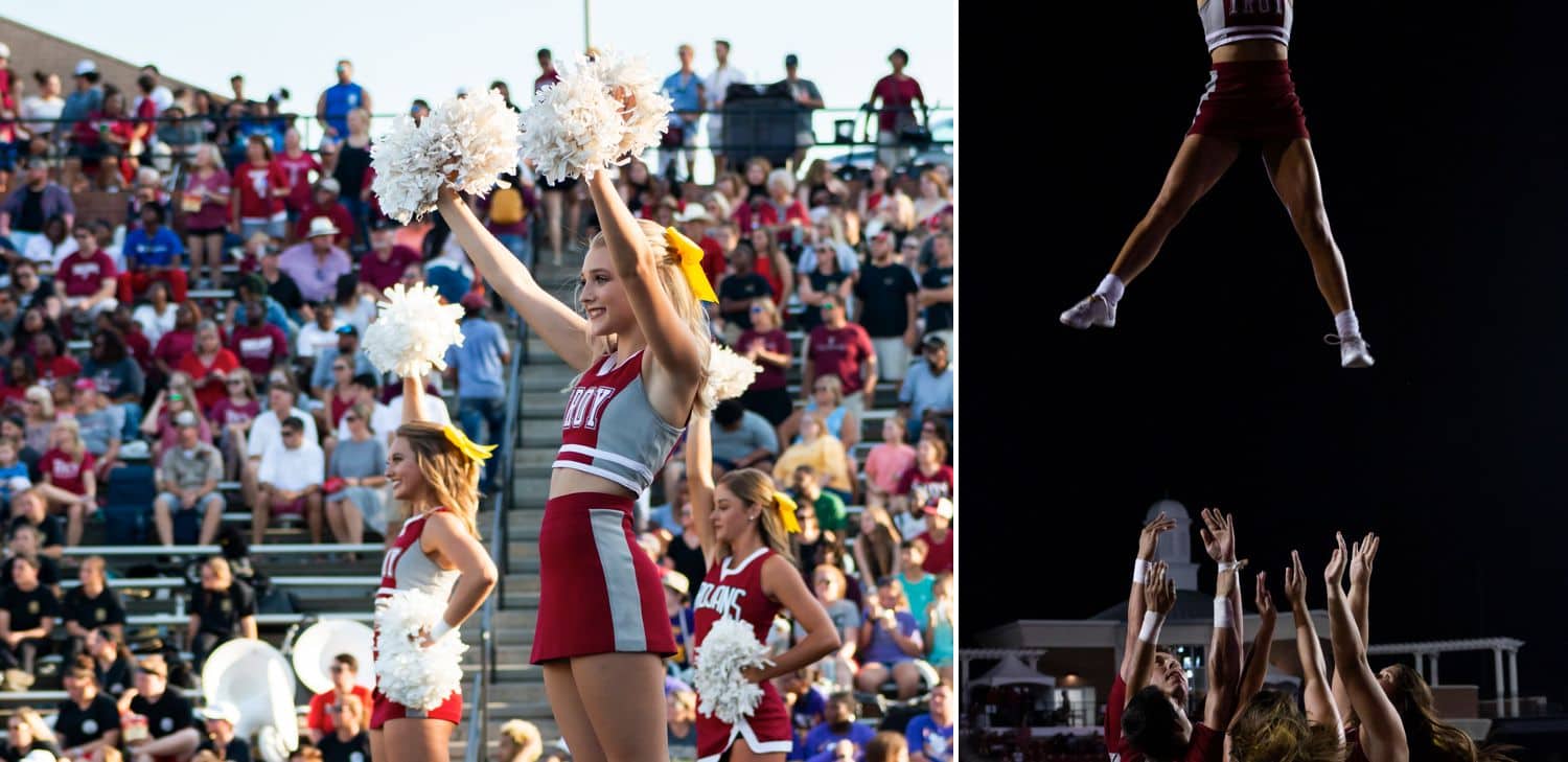 Photos of a cheerleading performance