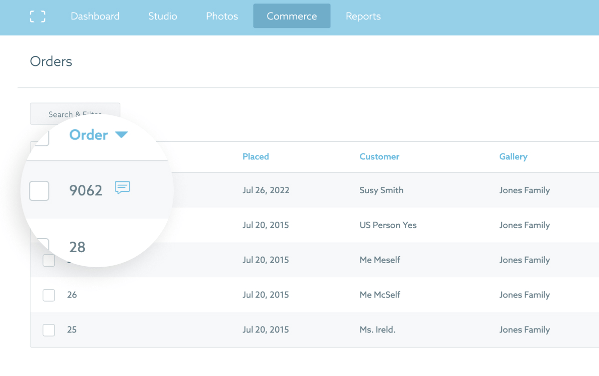 Viewing Clients' Comments in ShootProof
