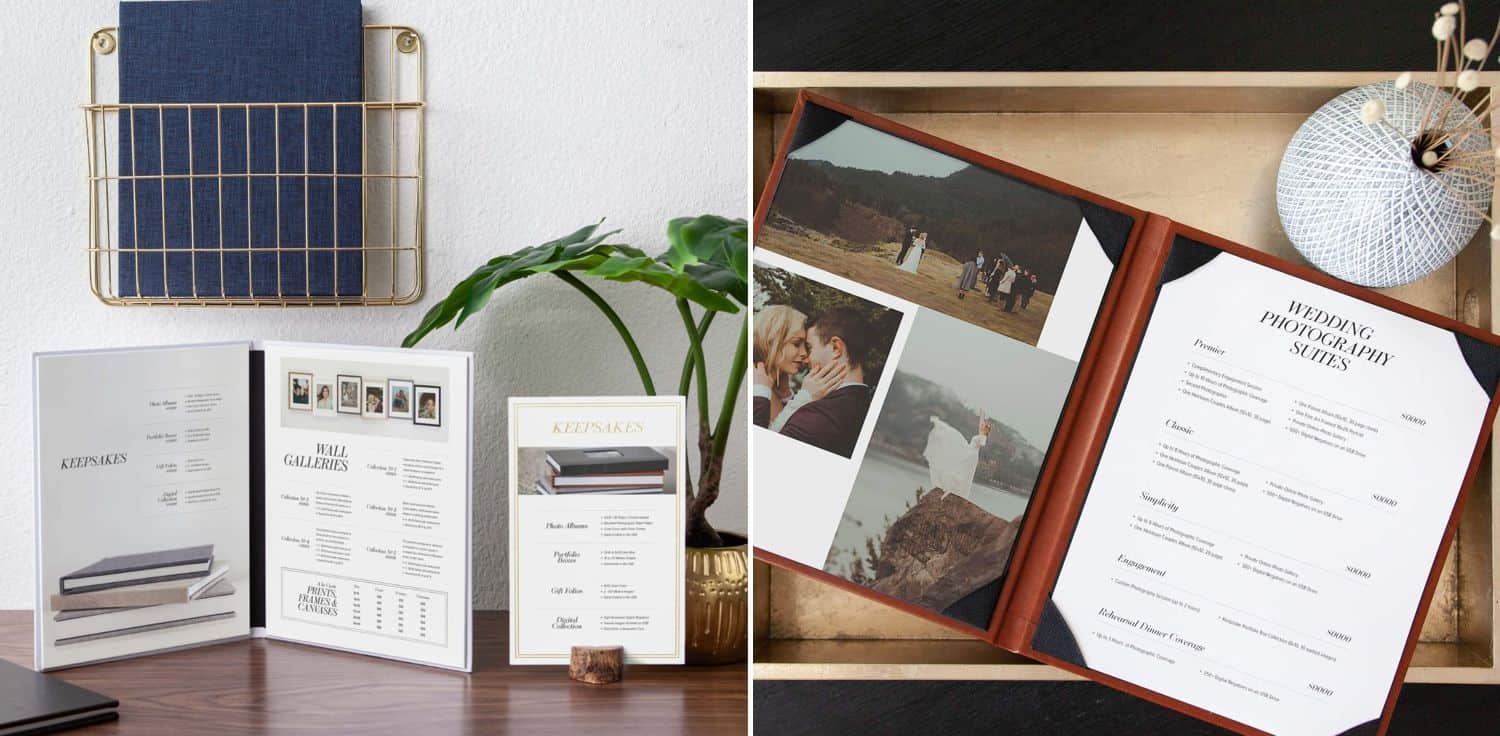 Photography price sheet templates and pricing menu suites by Design Aglow