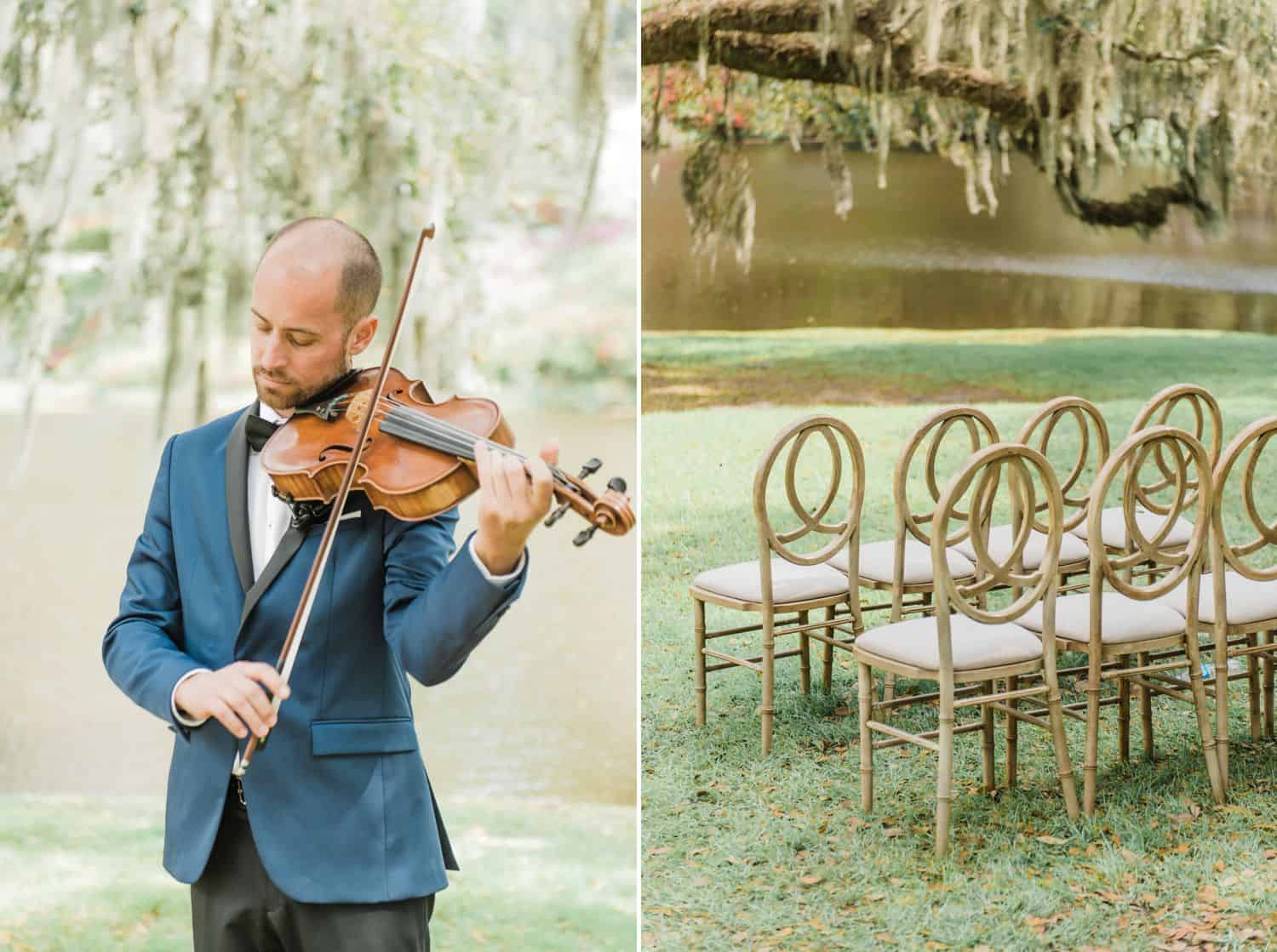 Wedding Violinist at Outdoor Southern Wedding: Get Photography Clients with Styled Shoots