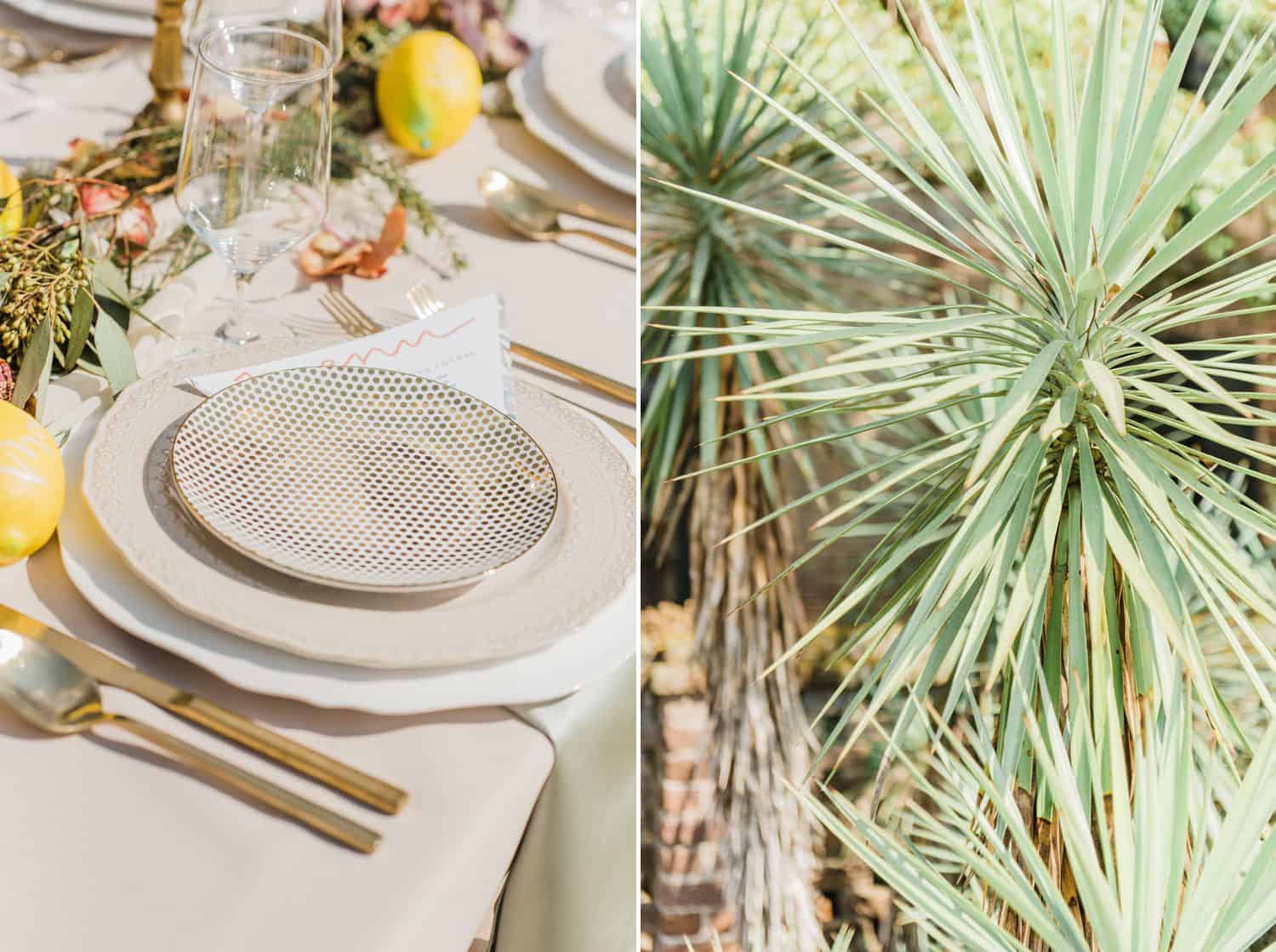 Citrus and Botanical Centerpieces at Outdoor Southern Wedding Reception: Get Photography Clients with Styled Shoots