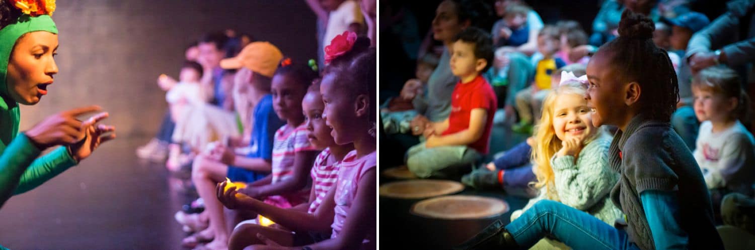 Build Your Dream Photography Business on a Budget: Children at a puppetry event laugh and smile at an actor