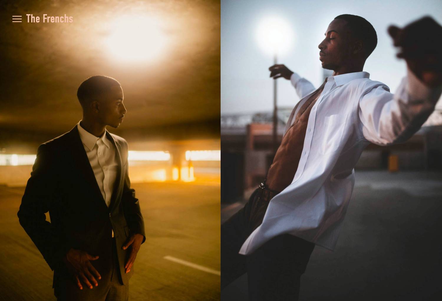 Photos: The Frenchs lifestyle fashion portraits of a young man in a parking garage.