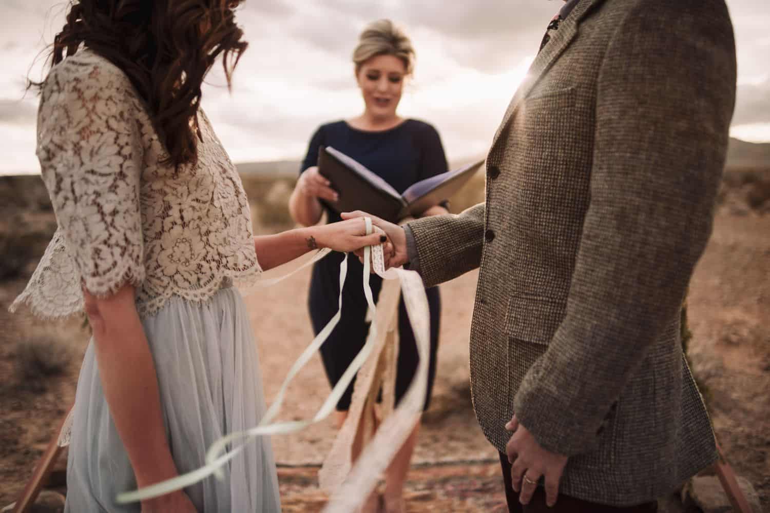 handfasting wedding elopement in the desert
